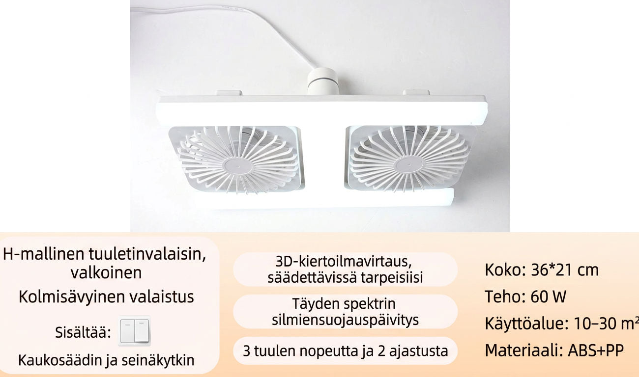 Älykäs E27 Tuuletinvalaisin