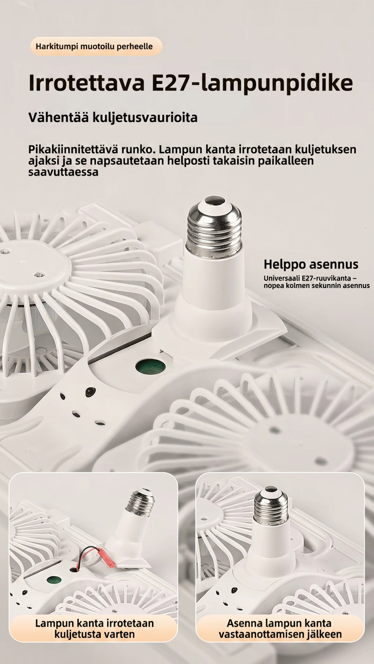Älykäs E27 Tuuletinvalaisin